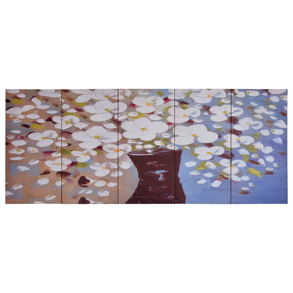 Leinwandbild-Set Blumen in Vase Mehrfarbig 150×60 cm