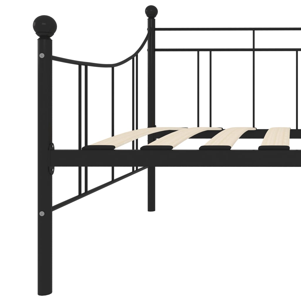 Tagesbett-Rahmen Schwarz Metall 90×200 cm