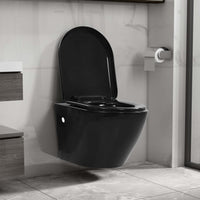 Thumbnail for Hänge-Toilette mit Unterputzspülkasten Keramik Schwarz