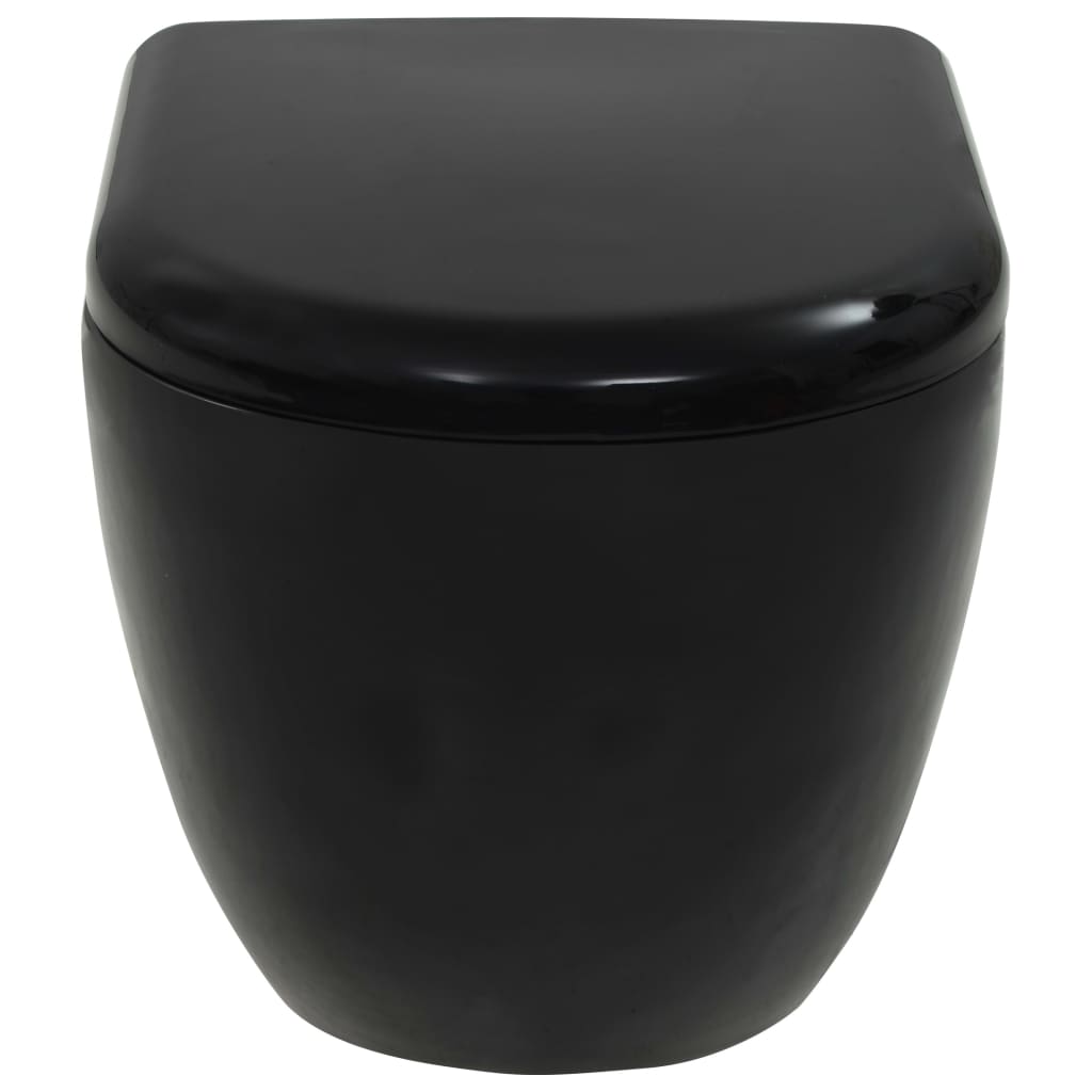 Hänge-Toilette mit Unterputzspülkasten Keramik Schwarz