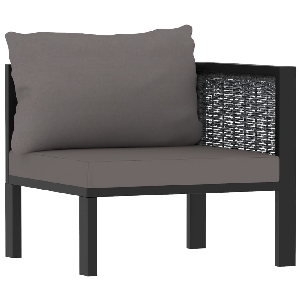 3-Sitzer-Sofa mit Auflage Anthrazit Poly Rattan