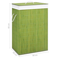Thumbnail for Bambus-Wäschekorb mit 2 Fächern Grün 72 L