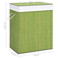 Thumbnail for Bambus-Wäschekorb mit 2 Fächern Grün 100 L