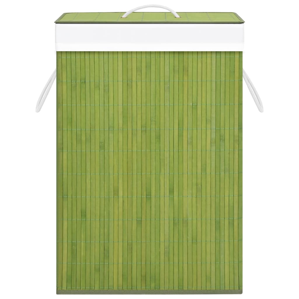 Bambus-Wäschekorb mit 1 Fach Grün