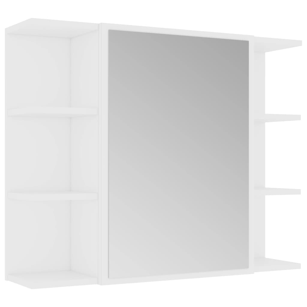 Bad-Spiegelschrank Weiß 80x20,5x64 cm Holzwerkstoff