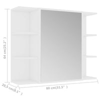 Thumbnail for Bad-Spiegelschrank Weiß 80x20,5x64 cm Holzwerkstoff