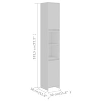Thumbnail for Badezimmerschrank Weiß 30x30x183,5 cm Holzwerkstoff