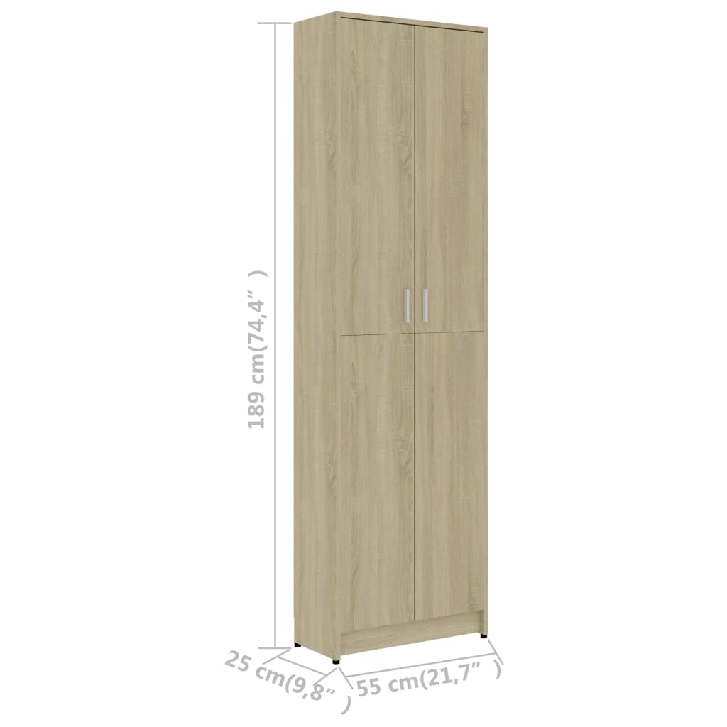 Garderobenschrank Sonoma-Eiche 55x25x189 cm Holzwerkstoff