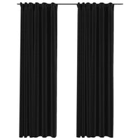 Thumbnail for Verdunkelungsvorhänge mit Haken Leinenoptik 2 Stk. 140x245 cm