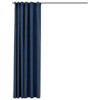 Thumbnail for Verdunkelungsvorhänge mit Haken Leinenoptik Blau 290x245cm