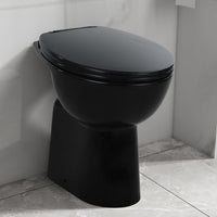Thumbnail for Hohe Spülrandlose Toilette Soft-Close 7cm Höher Keramik Schwarz