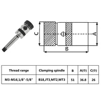 Thumbnail for Bohrfutter B18 mit MT3-Schaft für Innengewinde M3-M16