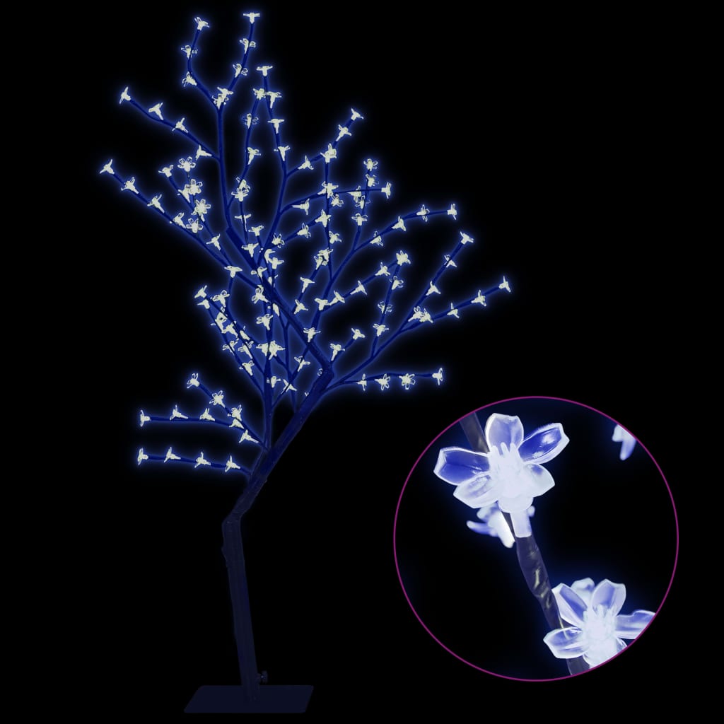 Weihnachtsbaum 128 LEDs Blaues Licht Kirschblüten 120 cm