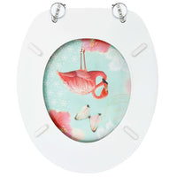 Thumbnail for Toilettensitz mit Deckel MDF Flamingo-Design