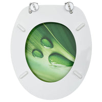 Thumbnail for Toilettensitz mit Deckel MDF Grün Wassertropfen-Design