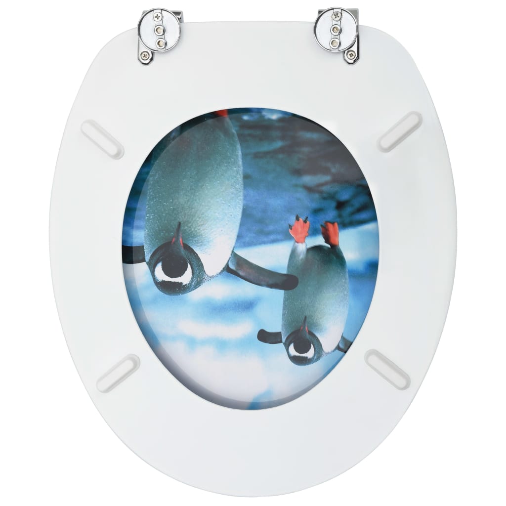 Toilettensitz mit Deckel MDF Pinguin-Design
