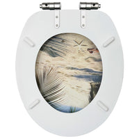Thumbnail for Toilettensitz mit Soft-Close-Deckel MDF Strand-Design