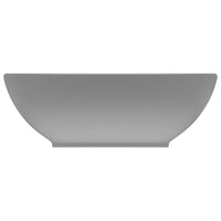 Thumbnail for Luxuriöses Ovales Waschbecken Matt Hellgrau 40x33 cm Keramik