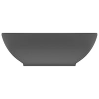 Thumbnail for Luxuriöses Ovales Waschbecken Matt Dunkelgrau 40x33 cm Keramik