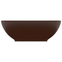 Thumbnail for Luxuriöses Ovales Waschbecken Matt Dunkelbraun 40x33 cm Keramik