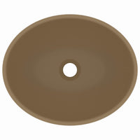 Thumbnail for Luxuriöses Ovales Waschbecken Matt Creme 40x33 cm Keramik