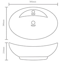 Thumbnail for Luxus-Waschbecken Überlauf Matt Hellblau 58,5x39cm Keramik