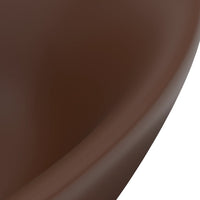 Thumbnail for Waschbecken Überlauf Oval Matt Dunkelbraun 58,5x39cm Keramik