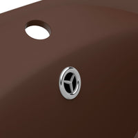 Thumbnail for Waschbecken Überlauf Oval Matt Dunkelbraun 58,5x39cm Keramik