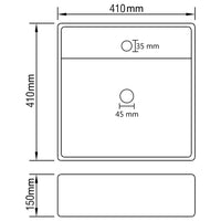 Thumbnail for Luxus-Waschbecken Überlauf Quadratisch Matt Creme 41x41 cm