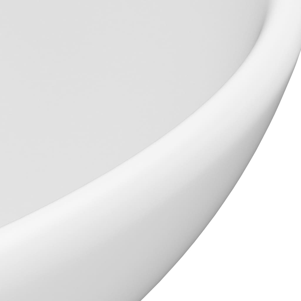 Luxus-Waschbecken Rund Matt Weiß 32,5x14 cm Keramik