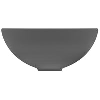 Thumbnail for Luxus-Waschbecken Rund Matt Dunkelgrau 32,5x14 cm Keramik