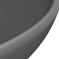 Thumbnail for Luxus-Waschbecken Rund Matt Dunkelgrau 32,5x14 cm Keramik