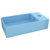 Thumbnail for Badezimmer-Waschbecken mit Überlauf Keramik Hellblau