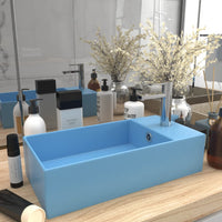 Thumbnail for Badezimmer-Waschbecken mit Überlauf Keramik Hellblau