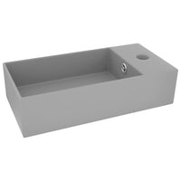 Thumbnail for Badezimmer-Waschbecken mit Überlauf Keramik Hellgrau