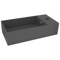 Thumbnail for Badezimmer-Waschbecken mit Überlauf Keramik Dunkelgrau