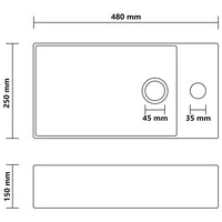 Thumbnail for Badezimmer-Waschbecken mit Überlauf Keramik Dunkelgrau