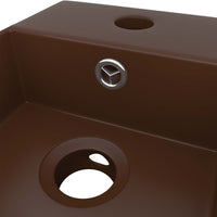 Thumbnail for Badezimmer-Waschbecken mit Überlauf Keramik Dunkelbraun
