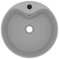 Thumbnail for Luxus-Waschbecken mit Überlauf Matt Hellgrau 36x13 cm Keramik