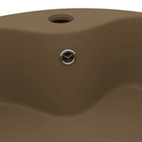 Thumbnail for Luxus-Waschbecken mit Überlauf Matt Creme 36x13 cm Keramik