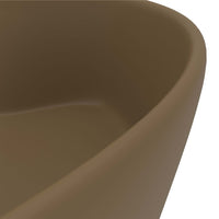 Thumbnail for Luxus-Waschbecken mit Überlauf Matt Creme 36x13 cm Keramik