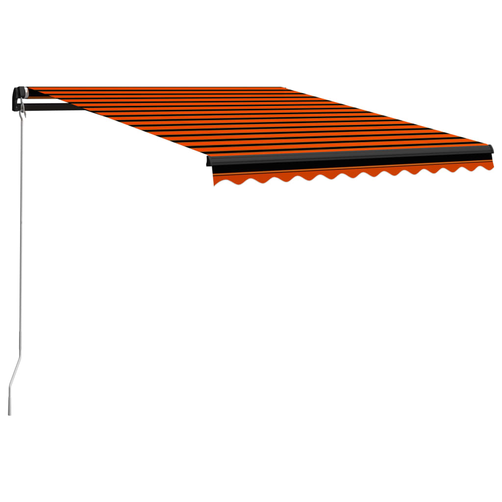Einziehbare Markise Handbetrieben LED 350x250 cm Orange Braun