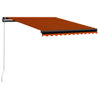 Thumbnail for Einziehbare Markise Handbetrieben LED 350x250 cm Orange Braun