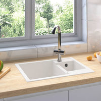 Thumbnail for Küchenspüle mit Überlauf Doppelbecken Weiß Granit