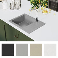 Thumbnail for Küchenspüle mit Überlauf Oval Grau Granit