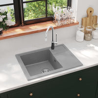 Thumbnail for Küchenspüle mit Überlauf Oval Grau Granit