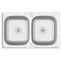 Thumbnail for Küchenspüle mit Doppelbecken Silbern 800x500x155 mm Edelstahl
