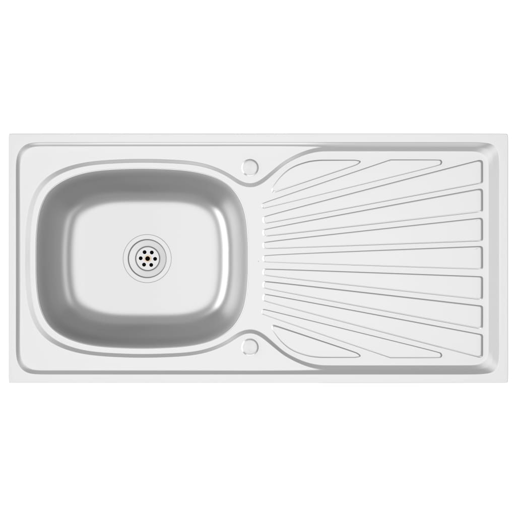 Küchenspüle mit Abtropfset Silbern 1000x500x155 mm Edelstahl