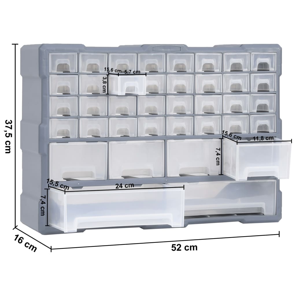 Multi-Schubladen-Organizer mit 40 Schubladen 52x16x37,5 cm