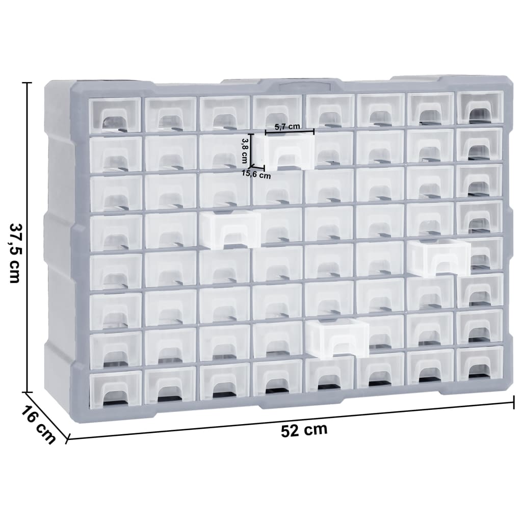 Multi-Schubladen-Organizer mit 64 Schubladen 52x16x37,5 cm